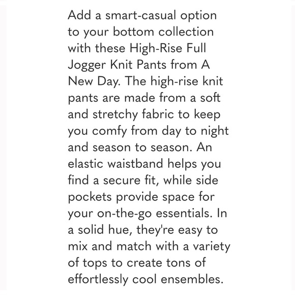 Like New! A New Day High Rise Full Jogger Wide Pants Blue Softstreme Sandwash - Picture 12 of 12